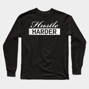 Hustle Harder Vintage (white) Long Sleeve T-Shirt